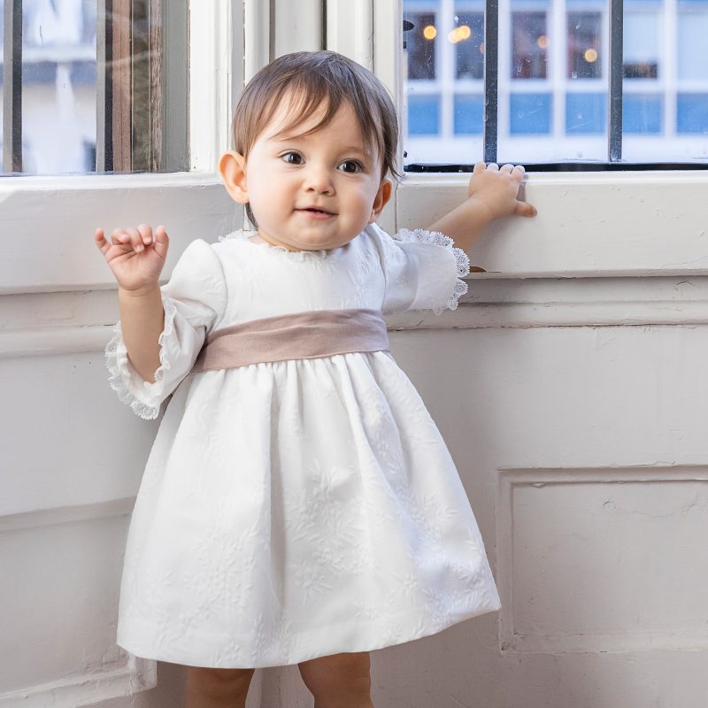 VESTIDO BEBE NIÑA BROCADO